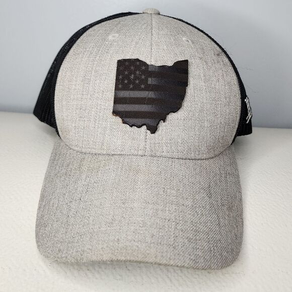 Branded Bills Yupoong USA Ohio Gray Patch The Classics Trucker Hat Snapback - Picture 1 of 6